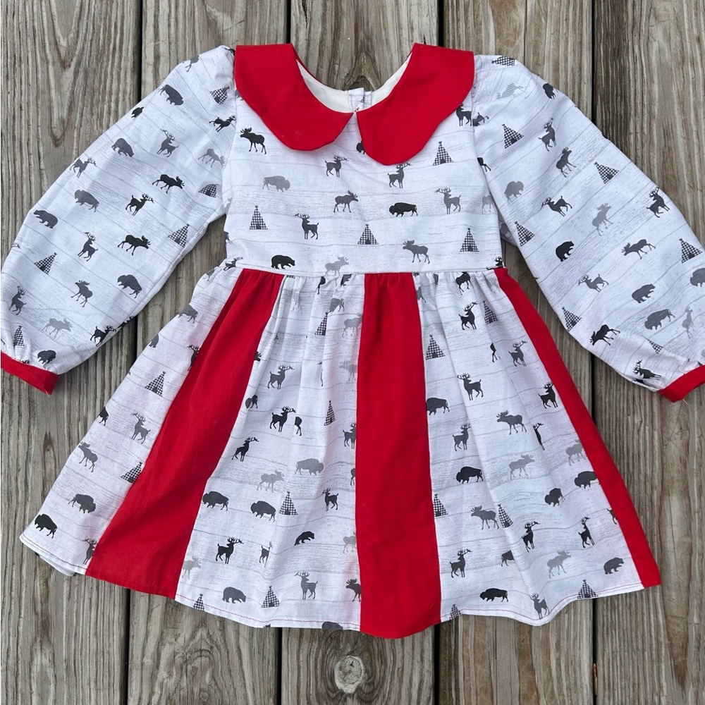 Red and White Animal Print Dress